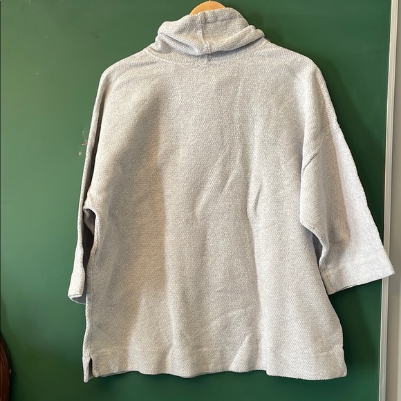 Pure Jill Women's L Grey Cowl Neck Top with Loose Fit and Textured Fabric - Picture 3 of 3